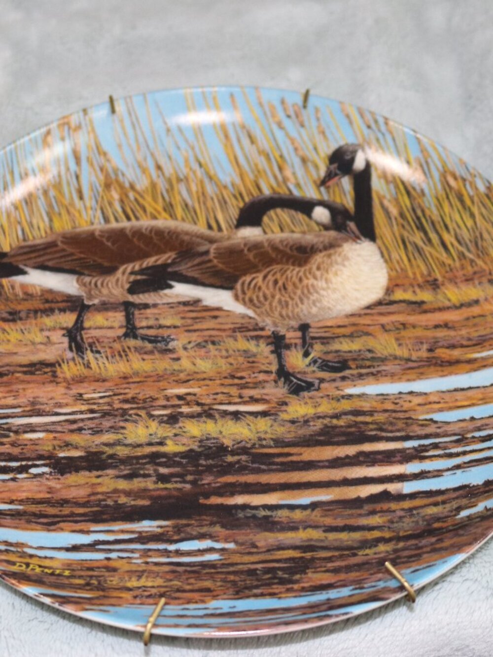The Bradford Exchange 1986 "Courtship" Canada Geese collector's plate.